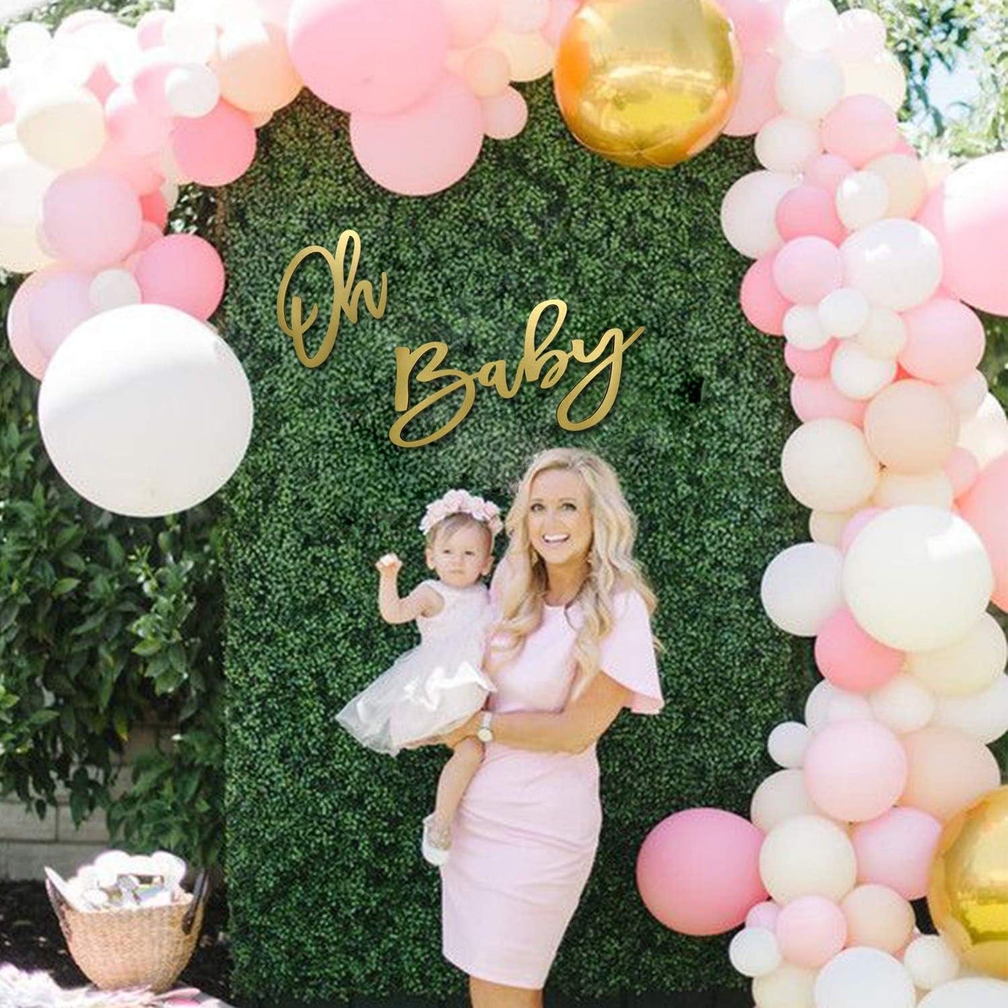 Oh Baby Gold Wood Sign