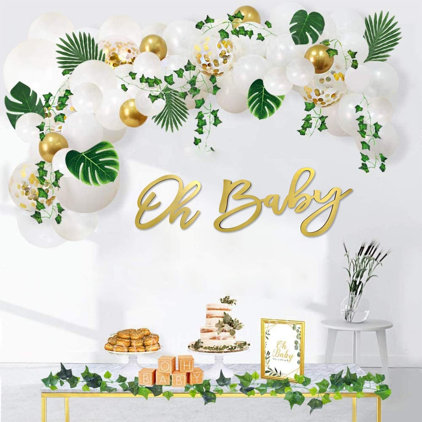 Oh Baby Gold Wood Sign