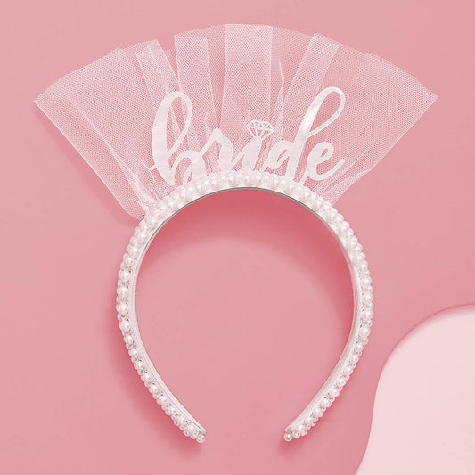 Bachelorette Party Pearl Bride Headband