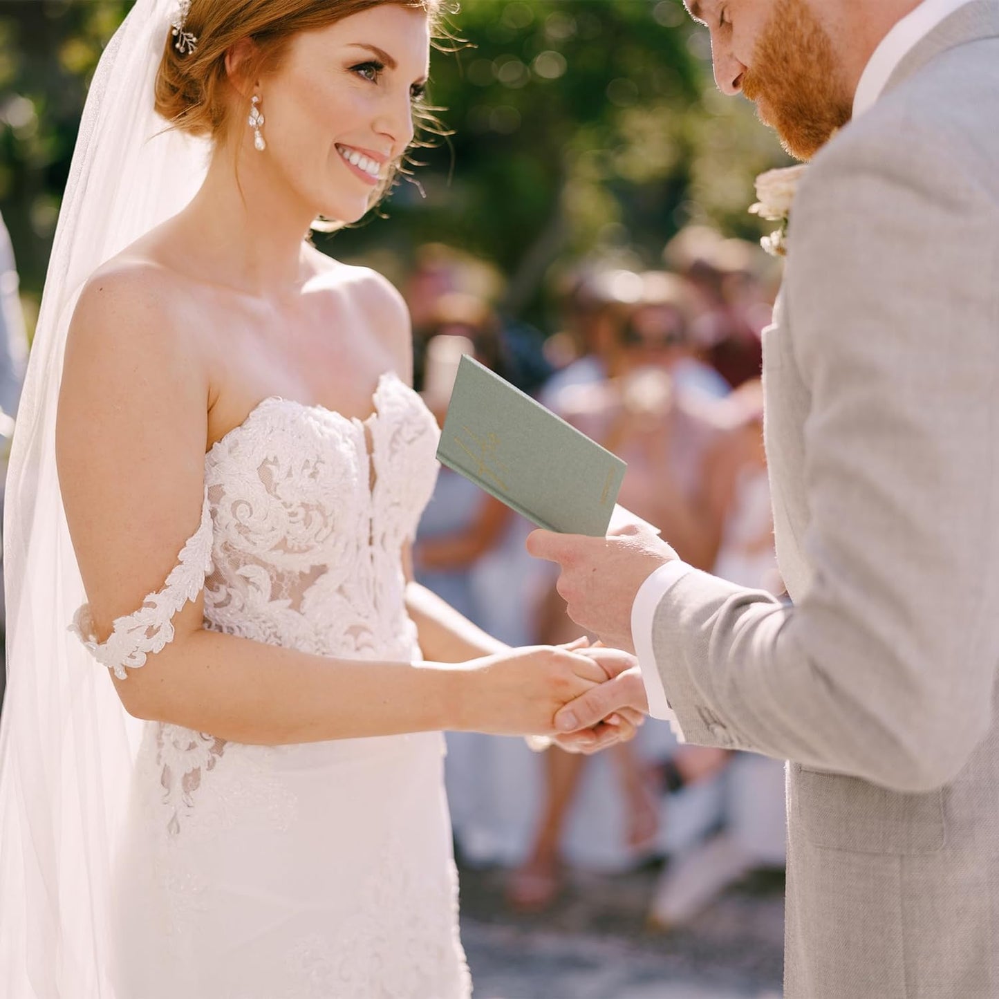 Linen Wedding Vow Book Set