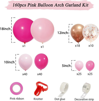 Pink Balloon Arch Garland Kit