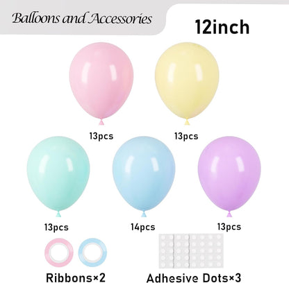 Pastel Balloons 66 pack 12inch