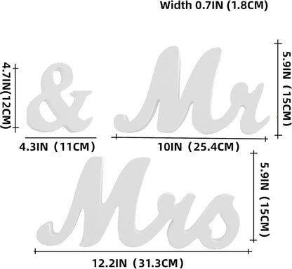 Wooden 'Mr & Mrs' Signs & Just Married Banner Set