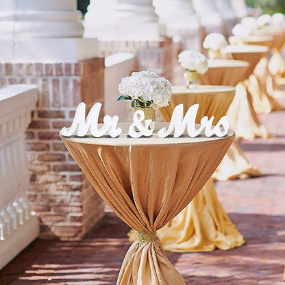 Wooden 'Mr & Mrs' Signs & Just Married Banner Set