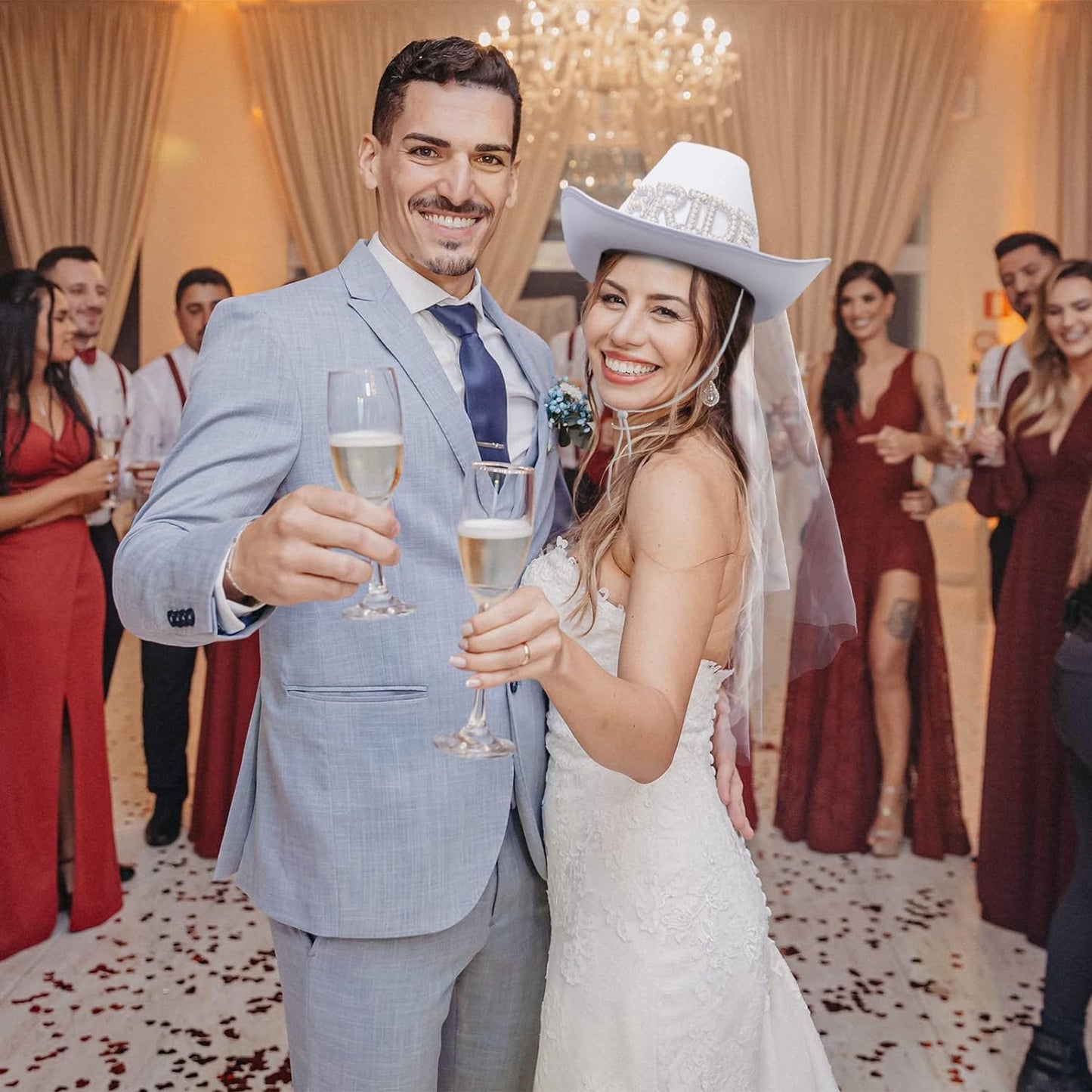 'BRIDE' Cowboy Hat and Veil