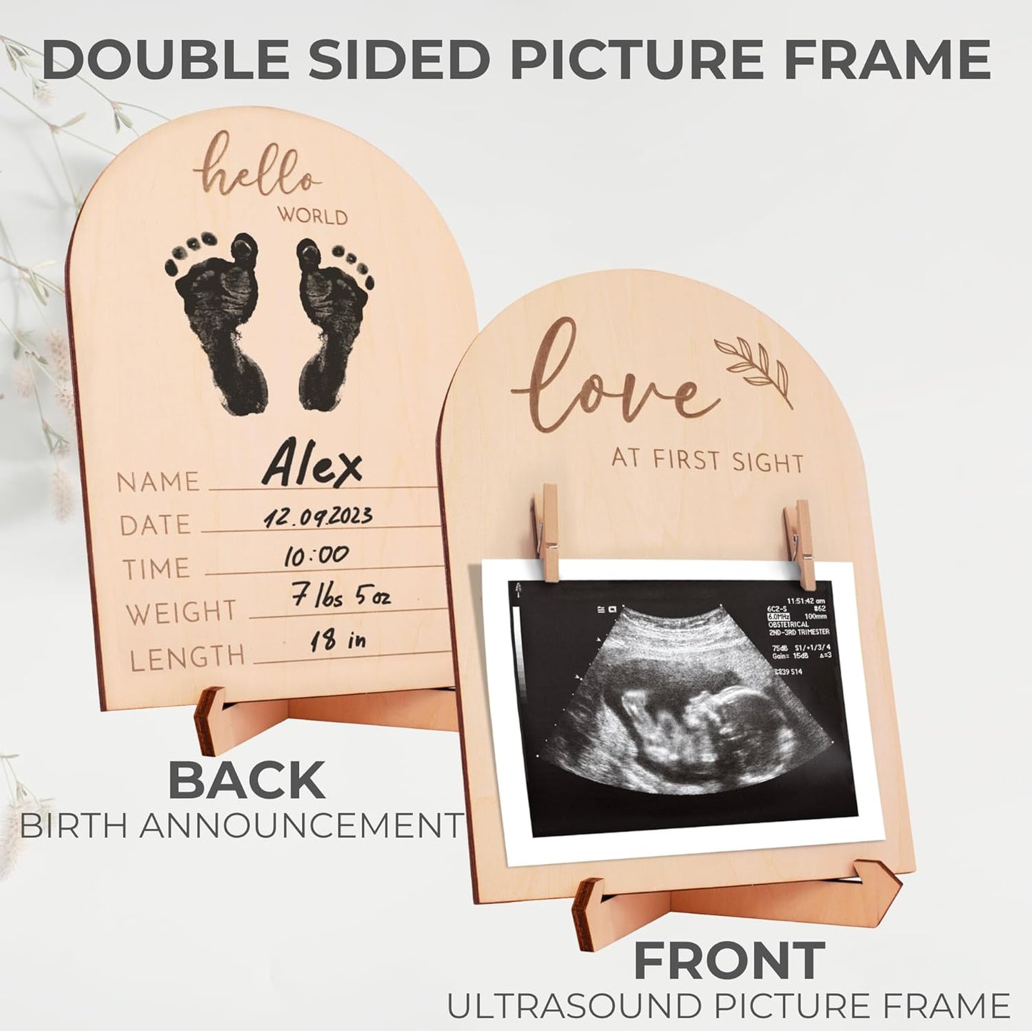 Wooden Ultrasound Picture Frame