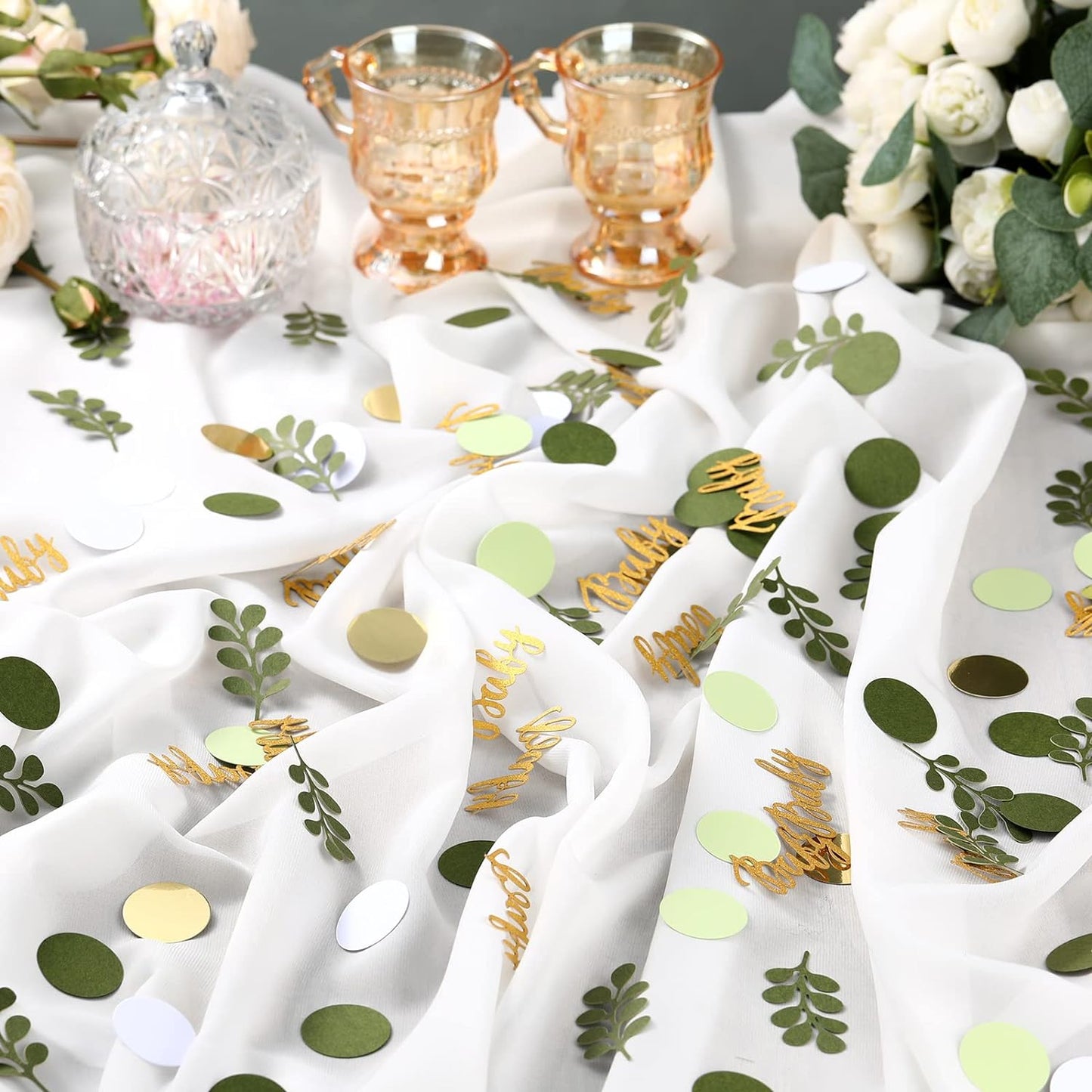 Boho Greenery Baby Shower Confetti