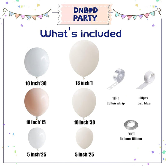 Sand White Balloon Garland Kit