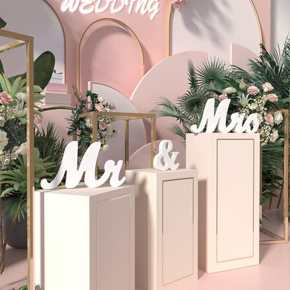 Wooden 'Mr & Mrs' Signs & Just Married Banner Set