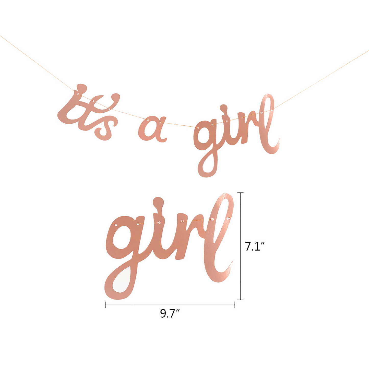 Rose gold baby shower banner