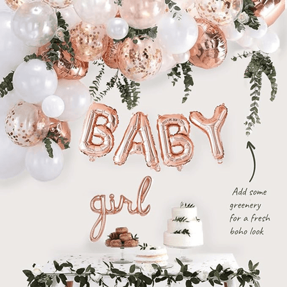 Rose gold baby shower kit