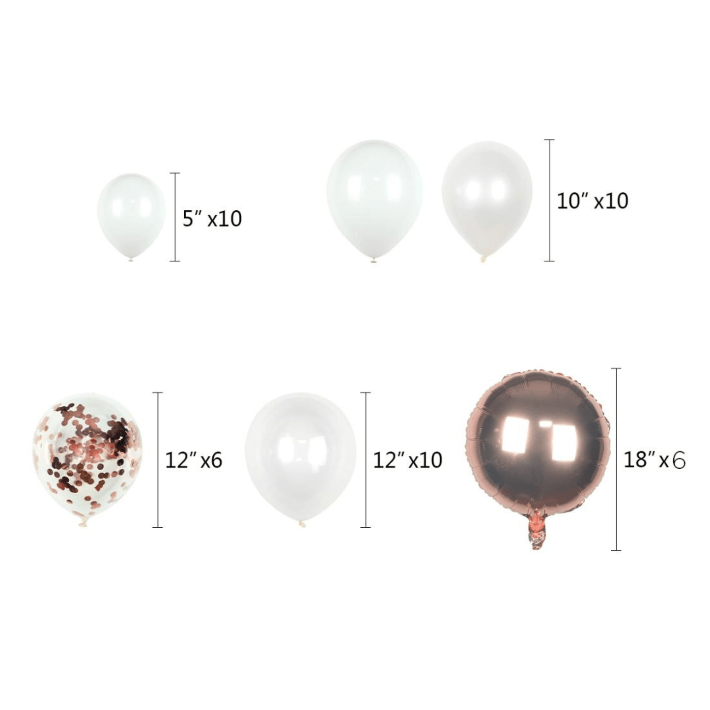 Rose gold birthday party balloons