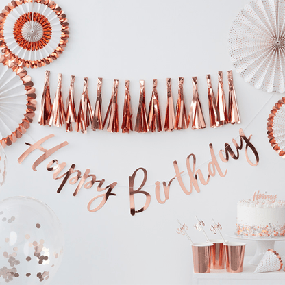 Rose gold birthday party theme